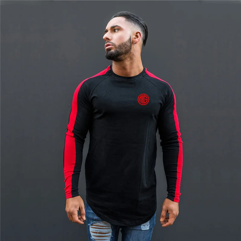 

Brand Running Shirt Men's Casual Breathale Cotton Long Sleeve Gym Fitness T-Shirt Autumn Slim O Neck Fashion Hip Hop Streetwear