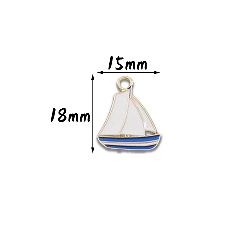 10 шт./лот якорь спасательный круг руль парусник маяк эмалированные подвески для