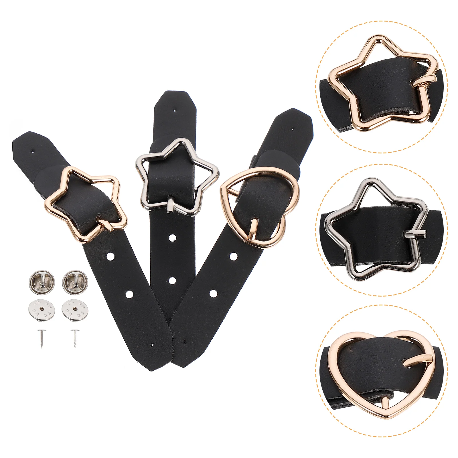 

3pcs Pleated Skirt Buckle Pleated Skirt Leather Buckle Pleated Skirt Side Buckle