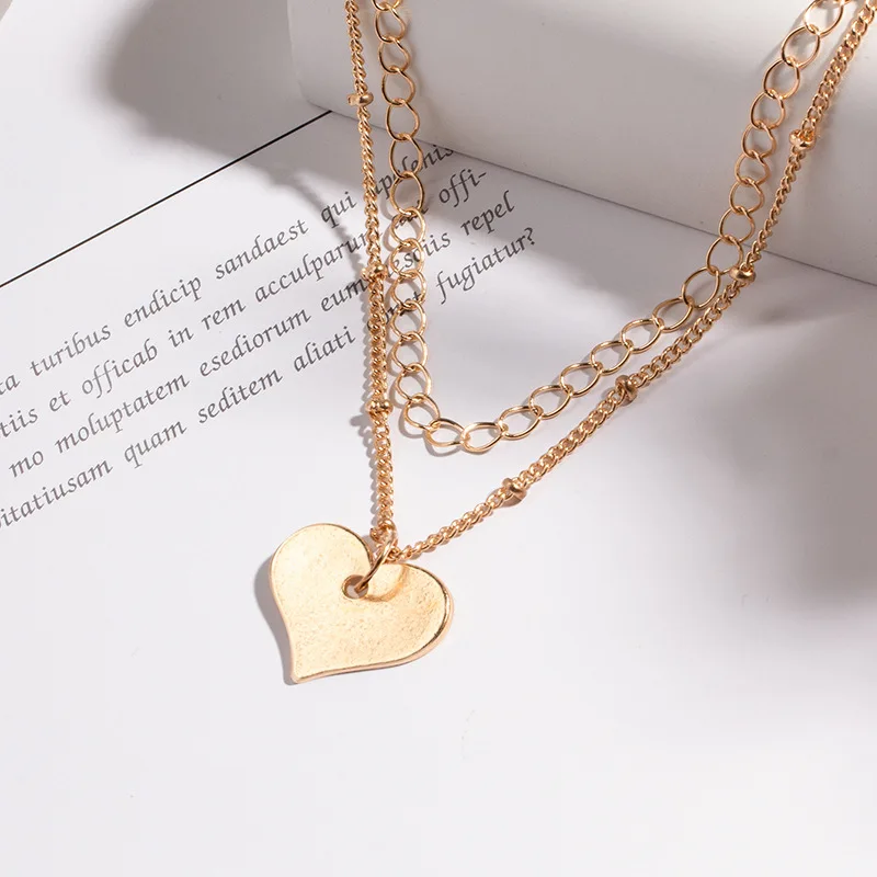 

Очаровательное многослойное ожерелье с подвеской в форме сердца, золотые слои, циркониевые цепи, ожерелья для девушек, вечерние ювелирные и...