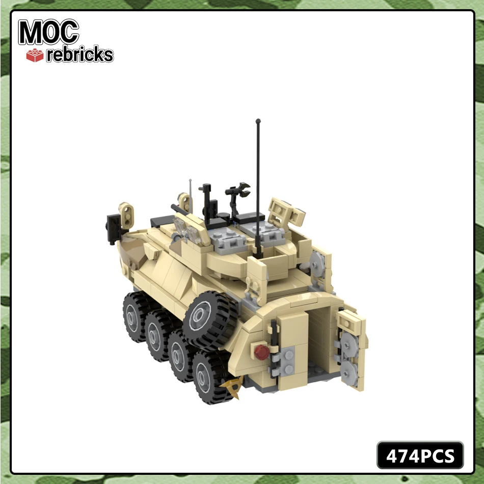 MOC военная серия DIY строительный блок кирпич LAV-25 армейские пехотные оружие боевой