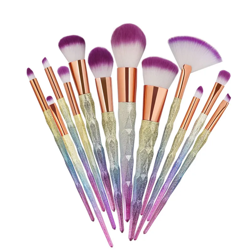 15pcs Diamond Makeup Brushes Set Eye Shadow Eyebrow Blending Powder Lip Concealer Fan Cosmetic Beauty Brush Tool Kit #281924 | Красота и