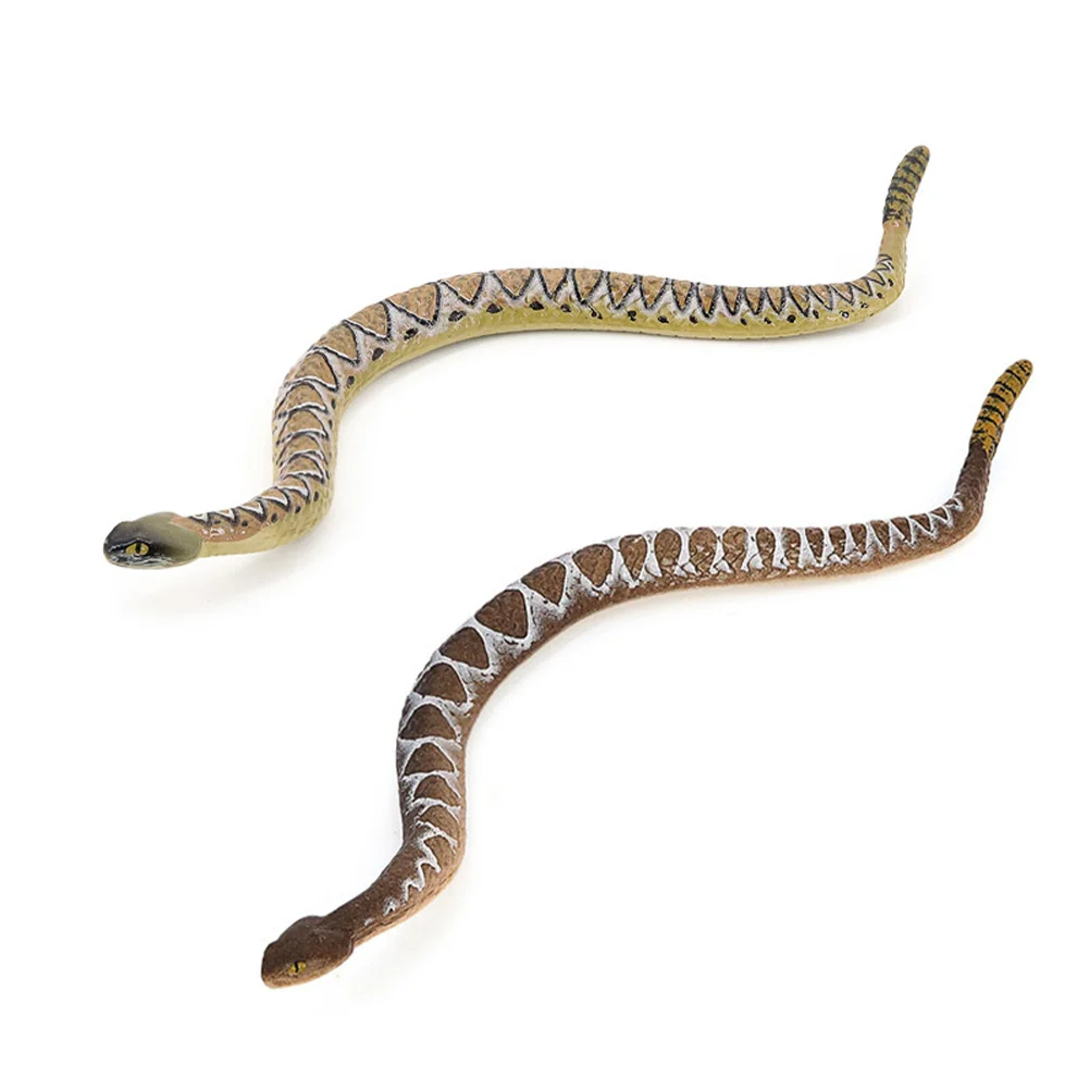 

2 Pcs Simulation Snake Model Toy Miniature Toys Figures Decor Realistic Kids Fake Animal Serpentine Small Decoration Figurines