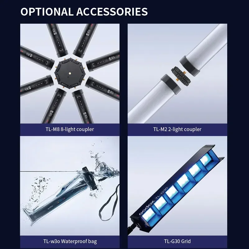 Светодиодный светильник Godox TL30 лампа-монопод с дистанционным управлением через