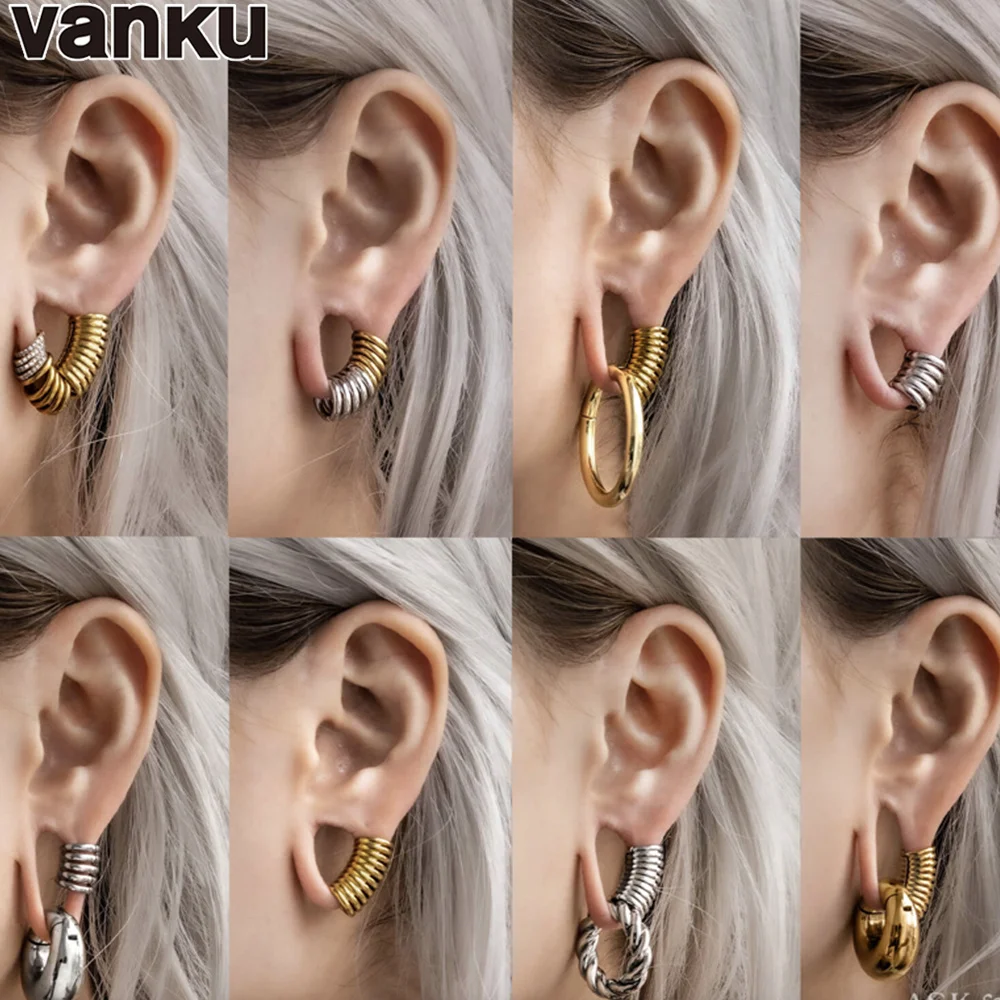 Vanku 1PC Ear Lobe Cuff Ear Gauge Plugs Ear Tunnels Stretcher Lobe Weights Women Clip on Cartilage Body piercing Jewelry images - 6