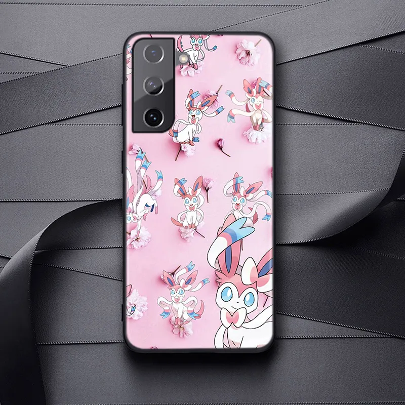 hot anime pokemon soft black cover for samsung galaxy s22 s21 s20 fe ultra s10 s10e lite s9 plus pro phone case free global shipping