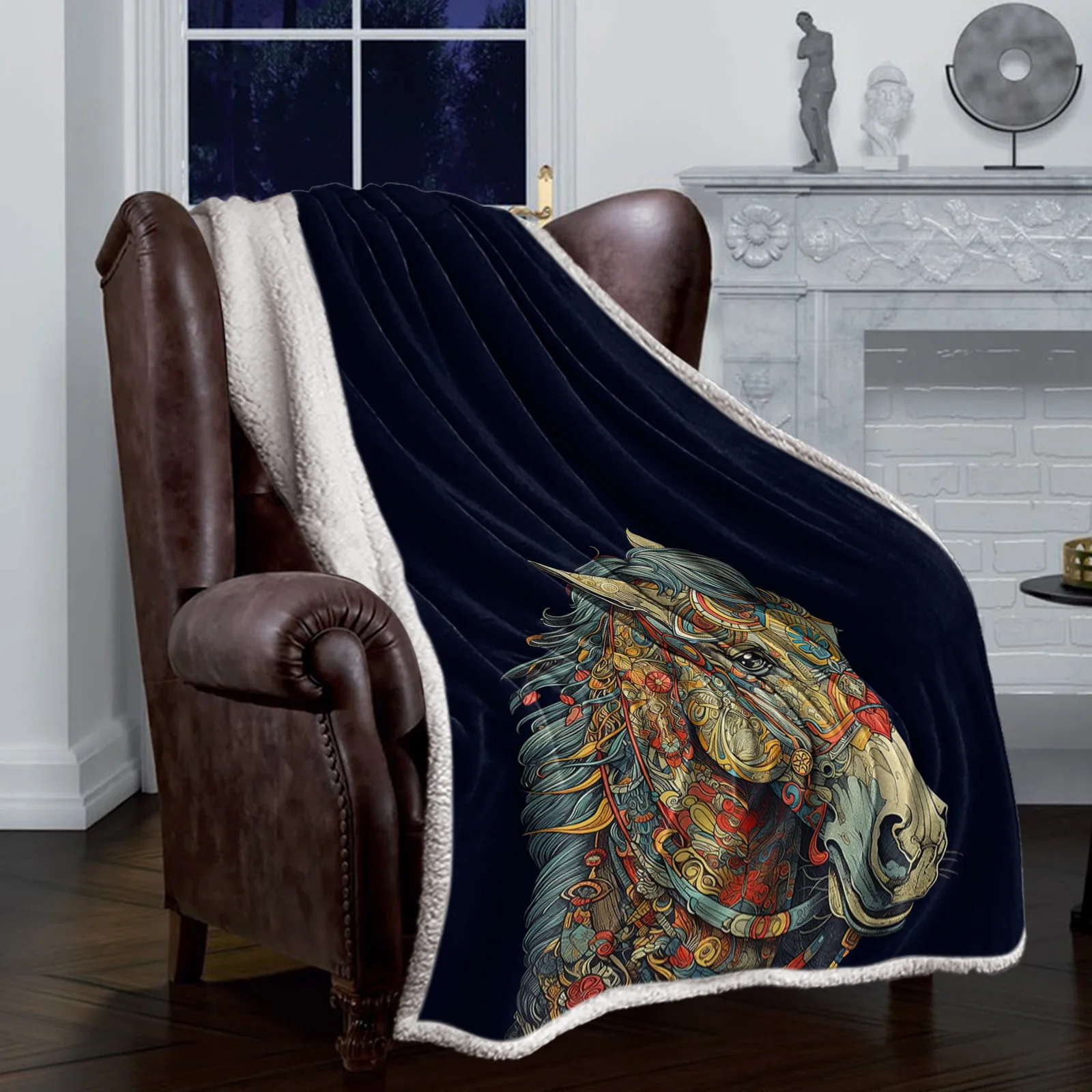 Винтажные одеяла с цветами и лошадью зимнее теплое кашемировое одеяло офисное