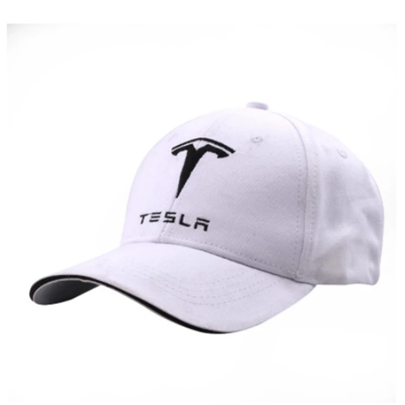 

2023 Unisex Cotton Car logo performance Baseball Cap hat Black White for Tesla Trucker Cap Snapback Baseball Hat Black White