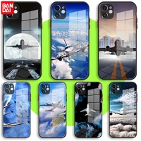 bandai black soft glass case for iphone 13 11 12 mini pro max xs xr x 7 8 6 plus se2 silicone cover aircraft plane airplane