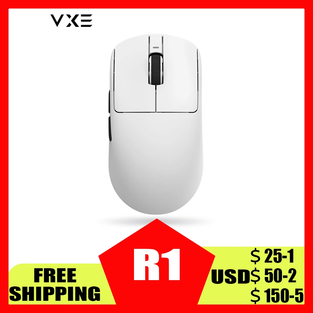 Беспроводная игровая мышь VXE Dragonfly R1 перезаряжаемая компьютерная PAW3395 48 ГБ 4 кГц
