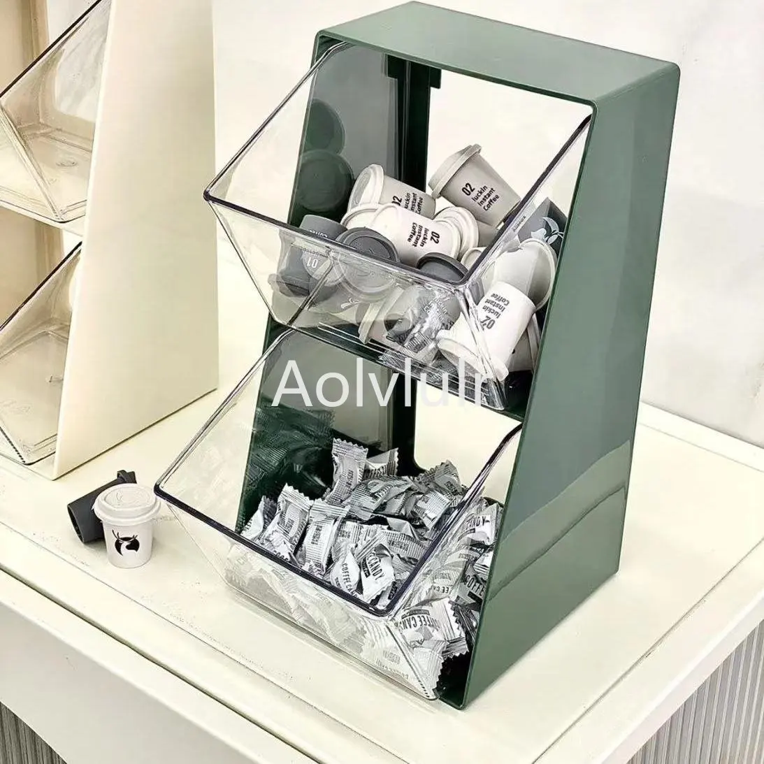 

Коробка для хранения чайных пакетиков, коробка-органайзер для кофе, планшетов, прозрачная акриловая коробка для хранения чая, аксессуары для офиса и рабочего стола