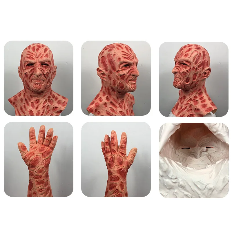 Freddy Krueger латексная страшная маска гримаса капюшон маскарадная вечеринка демон