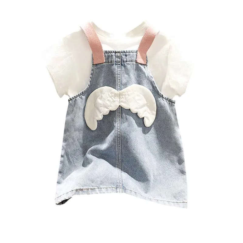 

Two-piece jean strap skirt