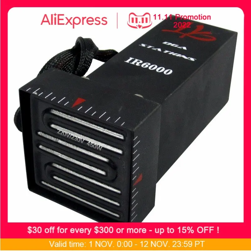 

Инфракрасный верхний нагреватель, верхняя головка, встроенная керамическая пластина 450 Вт для наладочной станции IR6000 BGA с охлаждающим венти...