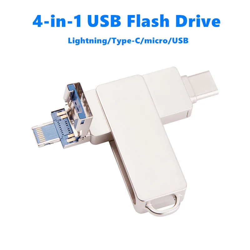 4IN1 USB-накопитель 2T 1T высокоскоростной 512G 256G внешний накопитель для iPhone Android ПК