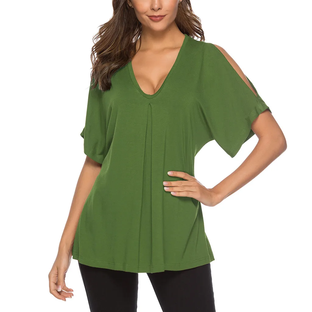 

Womens Short Sleeve Solid T-Shirt Casual Flare Tunic Loose Top Blouse French T Shirt Women Tops for Women 2x