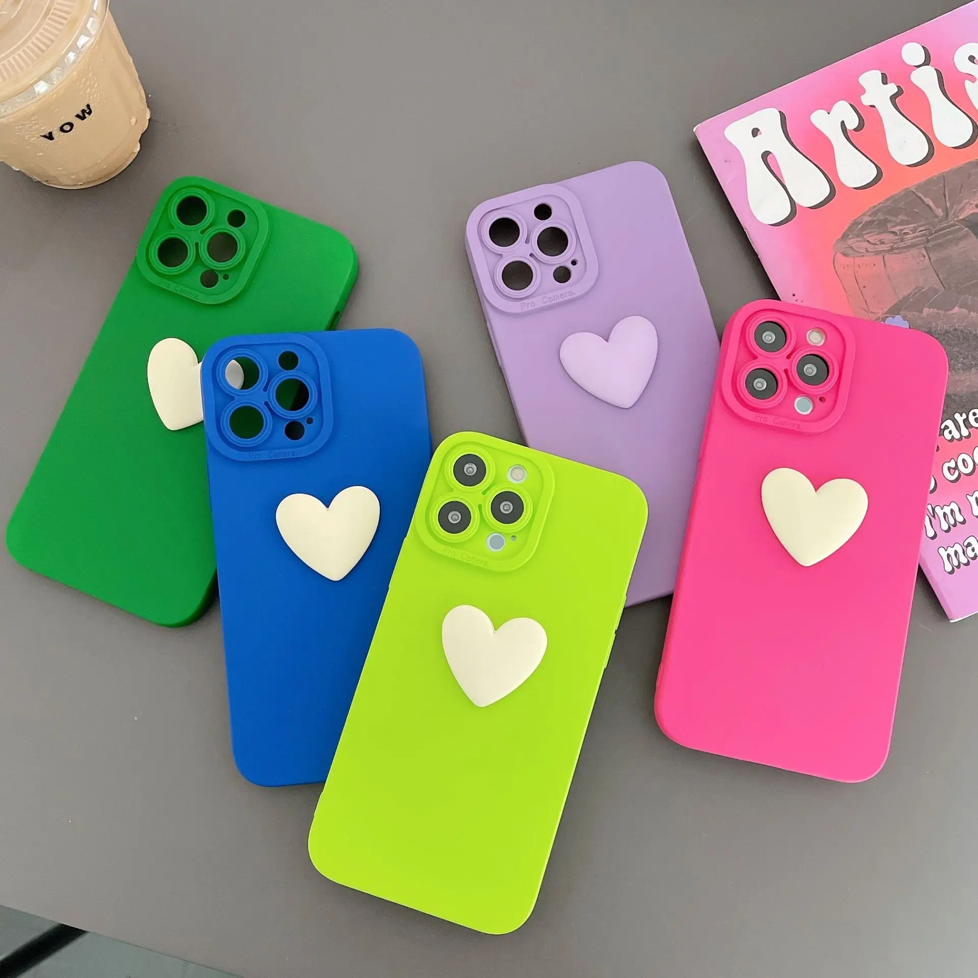 

Girls 3D Love Silicone Phone Case for Apple iPhone 11 12 13 Pro Max 7 8 6 6S Plus X XS XR SE Mini Sort TPU Back Cover Coque