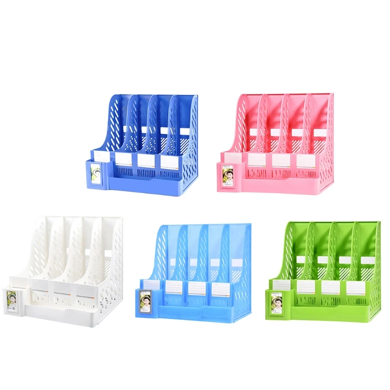 

Tabletop File Holder with Lable Window for School Office Home Desk