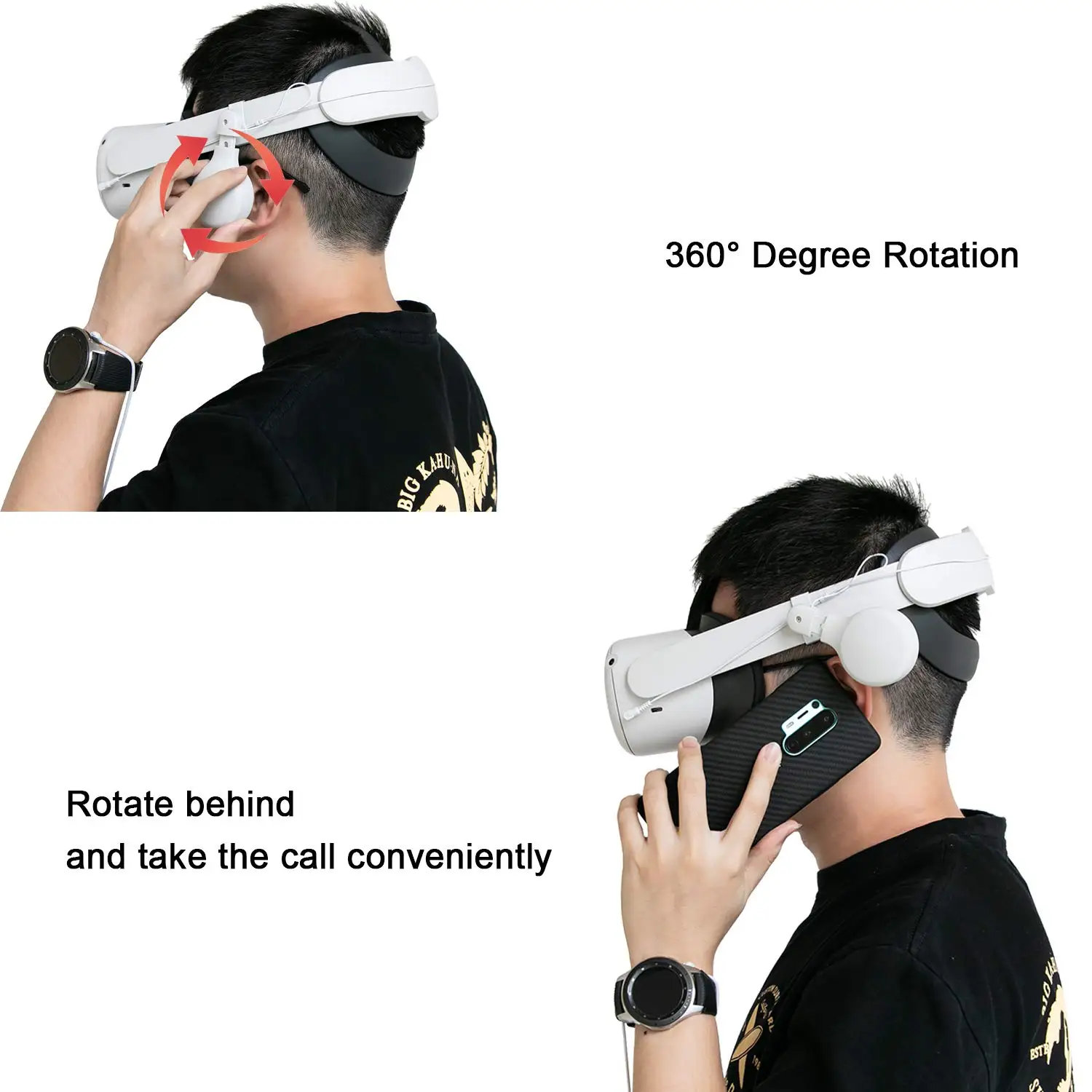 Adjustable Wired Earphone for Oculus Quest 2 VR Headset Gaming Headphone 360 ​​Degrees Rotating for Oculus Quest 2 Accessories