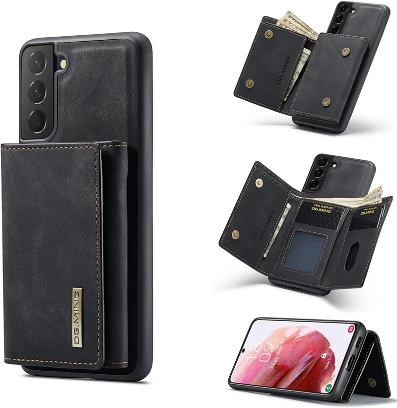 

Wallet Case for Samsung Galaxy A14 A24 A34 A54 A22 Retro Leather Phone Back Cover Magnetic Detachable with Trifold Wallet Holder