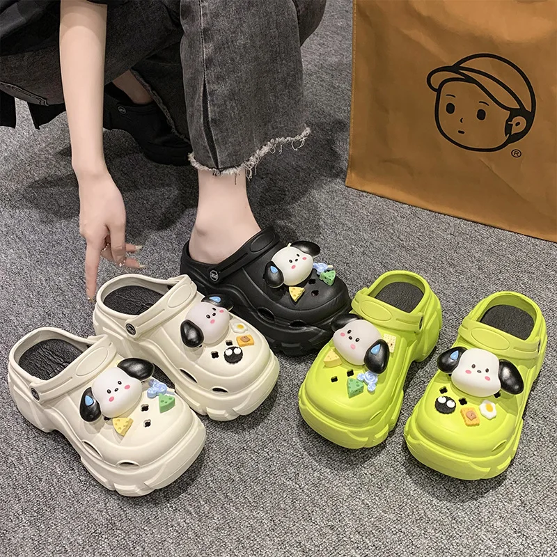 

Sanrio Pachacco Hole Shoes Sandals Slippers Non-slip Indoor Outdoor Anime Kawaii EVA Soft Thick Soled Summer Beach Girls Gifts