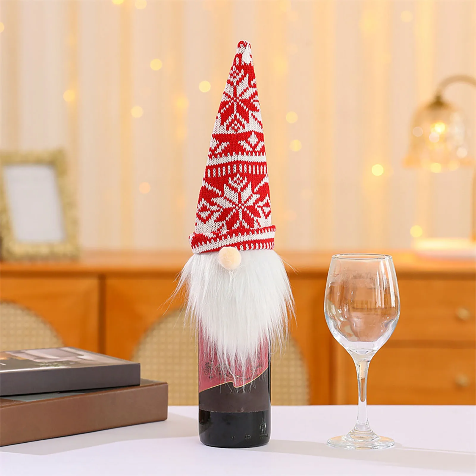 

2 шт., Новогодняя вязаная Крышка для бутылки вина