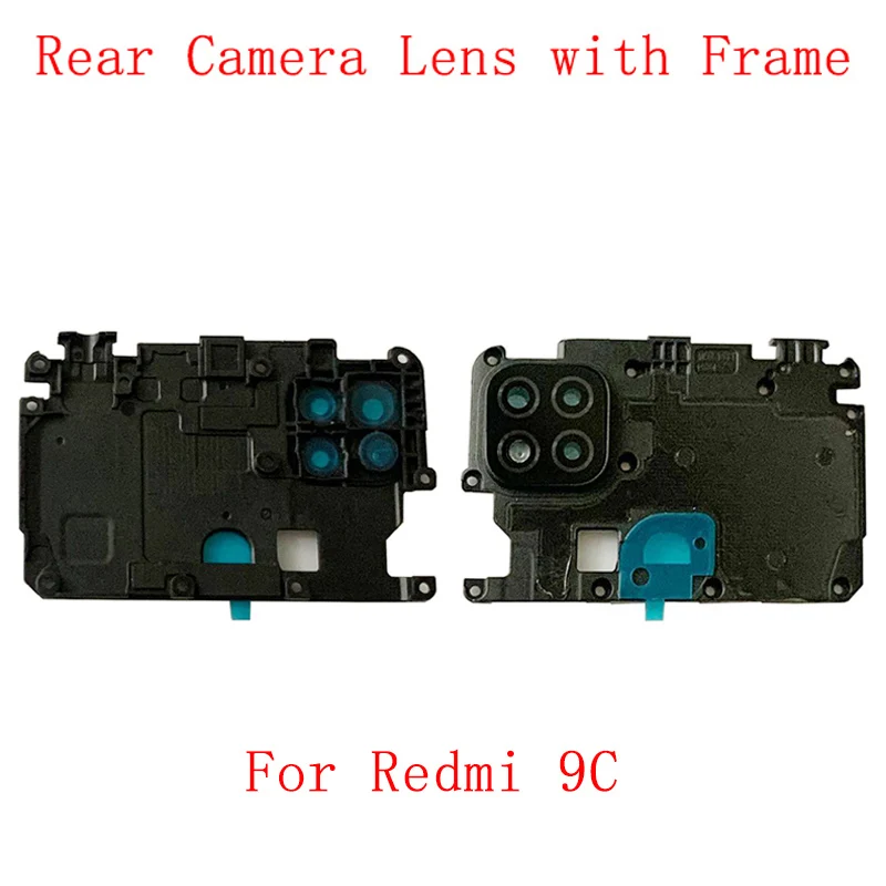 

Rear Back Camera Lens Glass with Frame Holder For Xiaomi Redmi 9C Camera Frame Repair Spare Replacement Parts