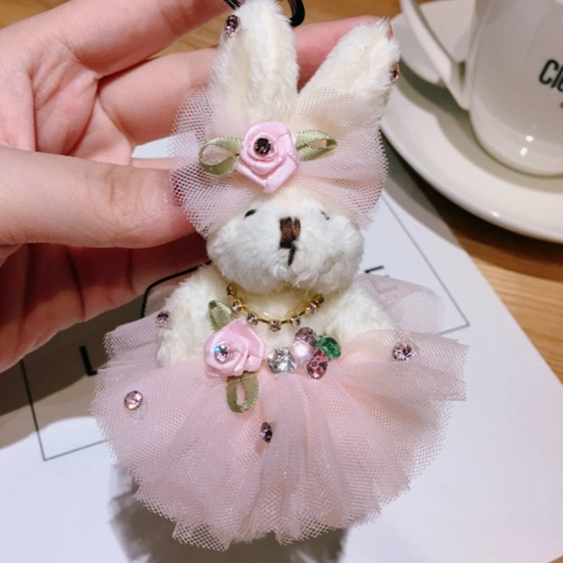 Плюшевые брелки для кукол плюшевые в форме кролика брелоки подвески рюкзака