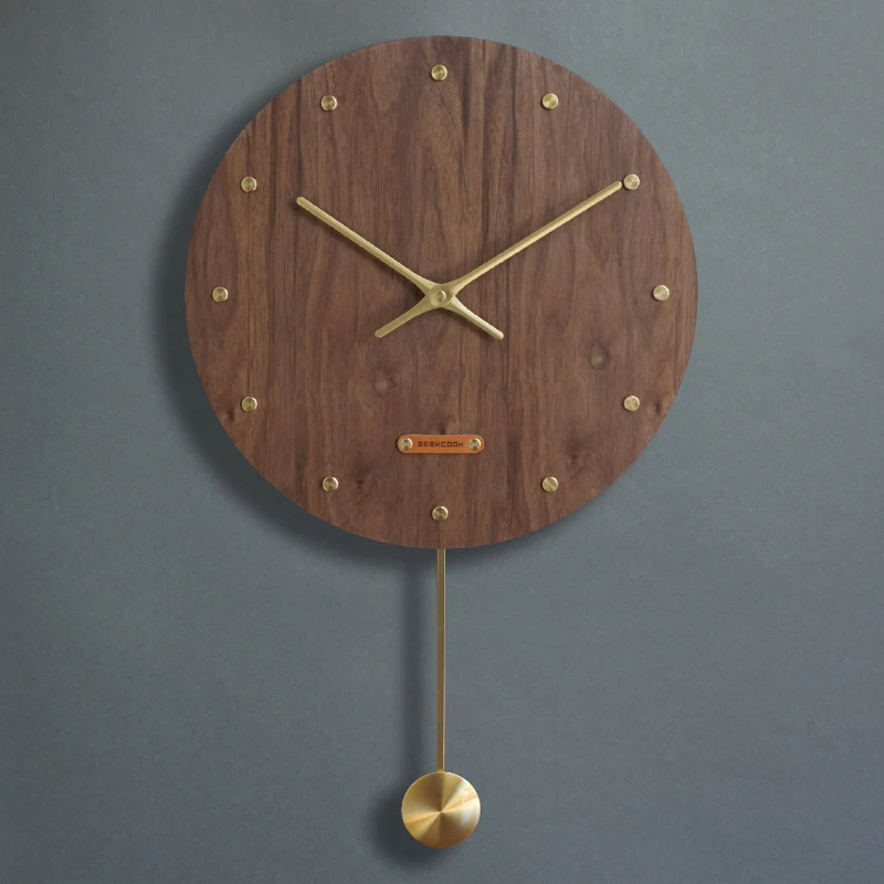 

Chinese Vintage Pendulum Wall Clock Wood Mute Living Room Quartz Clock Creative Art Clocks Home Wooden Clock Retro Watch