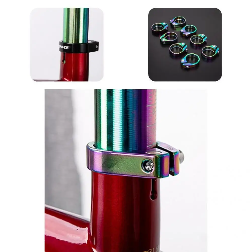 

Durable Seat Post Collar Wear Resistant Eye-catching Bike Seat Clamp for Mountain Bike Bike Seatpost Clamp