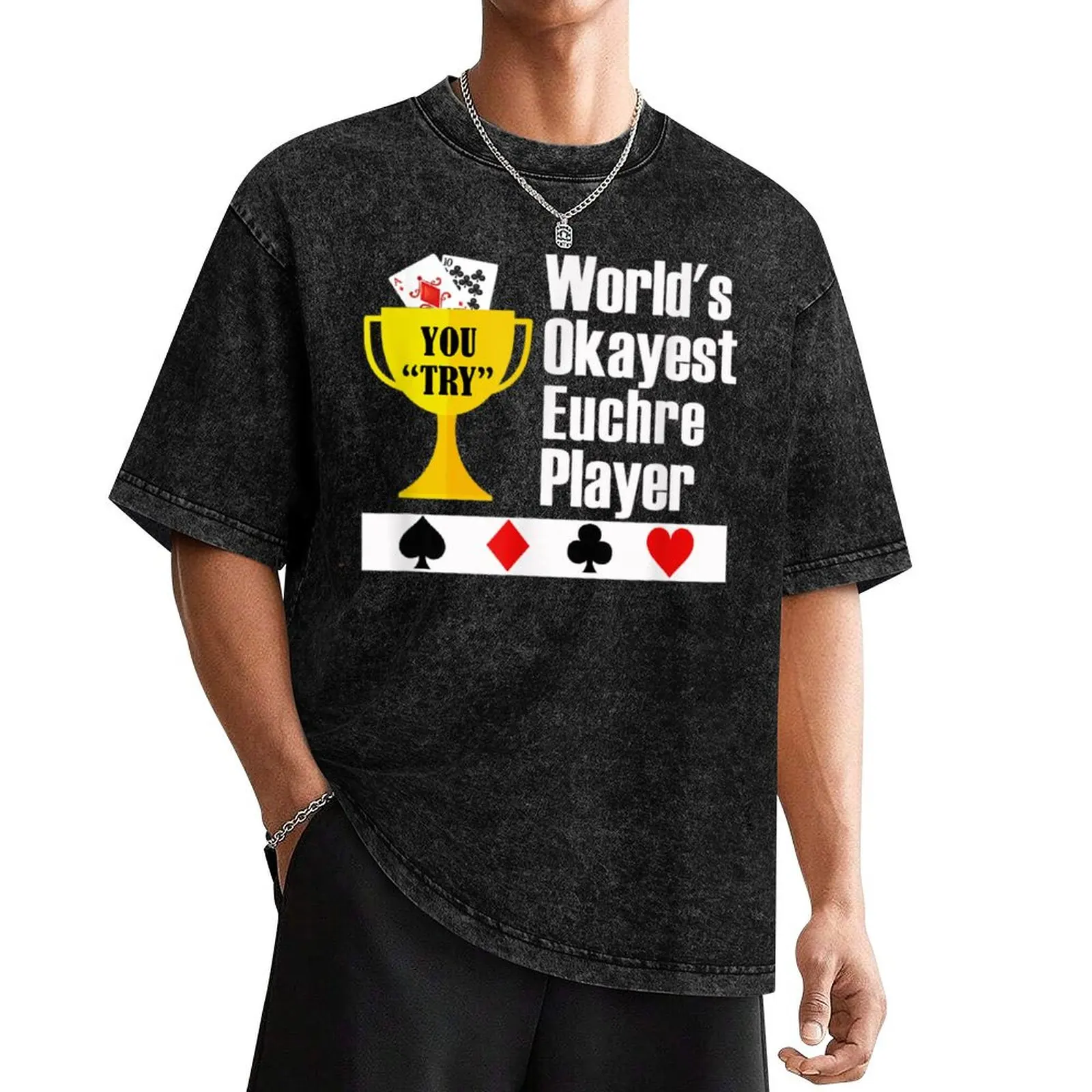 Мужская футболка World's Okayest Euchre Player хлопок