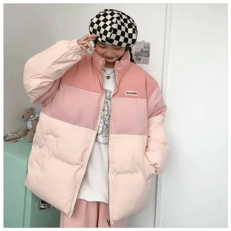 

Зимние Пузырьковые пальто с градиентом, Женская Корейская свободная Толстая теплая пышная куртка, женские новые парки на молнии