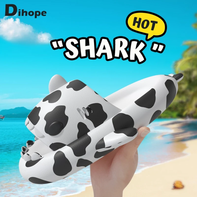 

Тапочки «акулы» женские мужские, на толстой подошве, Нескользящие, с рисунком в 2022