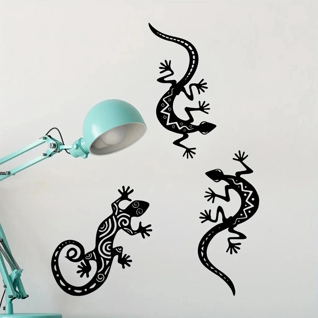 Ddpnkl Металлический Настенный Декор В Виде Геккона 3D Силуэт Ящерицы