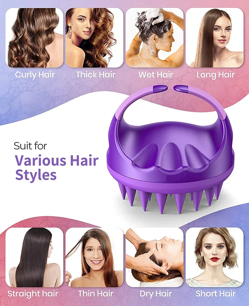 Массажер для кожи головы щетка шампуня мытья волос мягкий силиконовый массажер