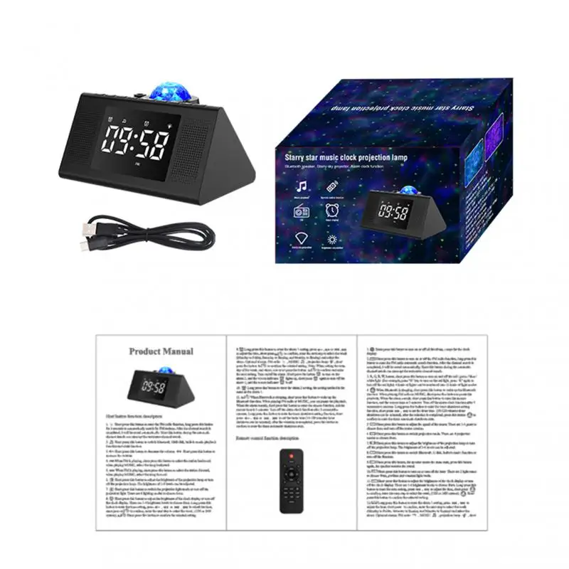

Digital Alarm Clock Projection Lamp Calendar Sky Star Projector Night Light Projection Projector Lamp Music Starry Multifunction