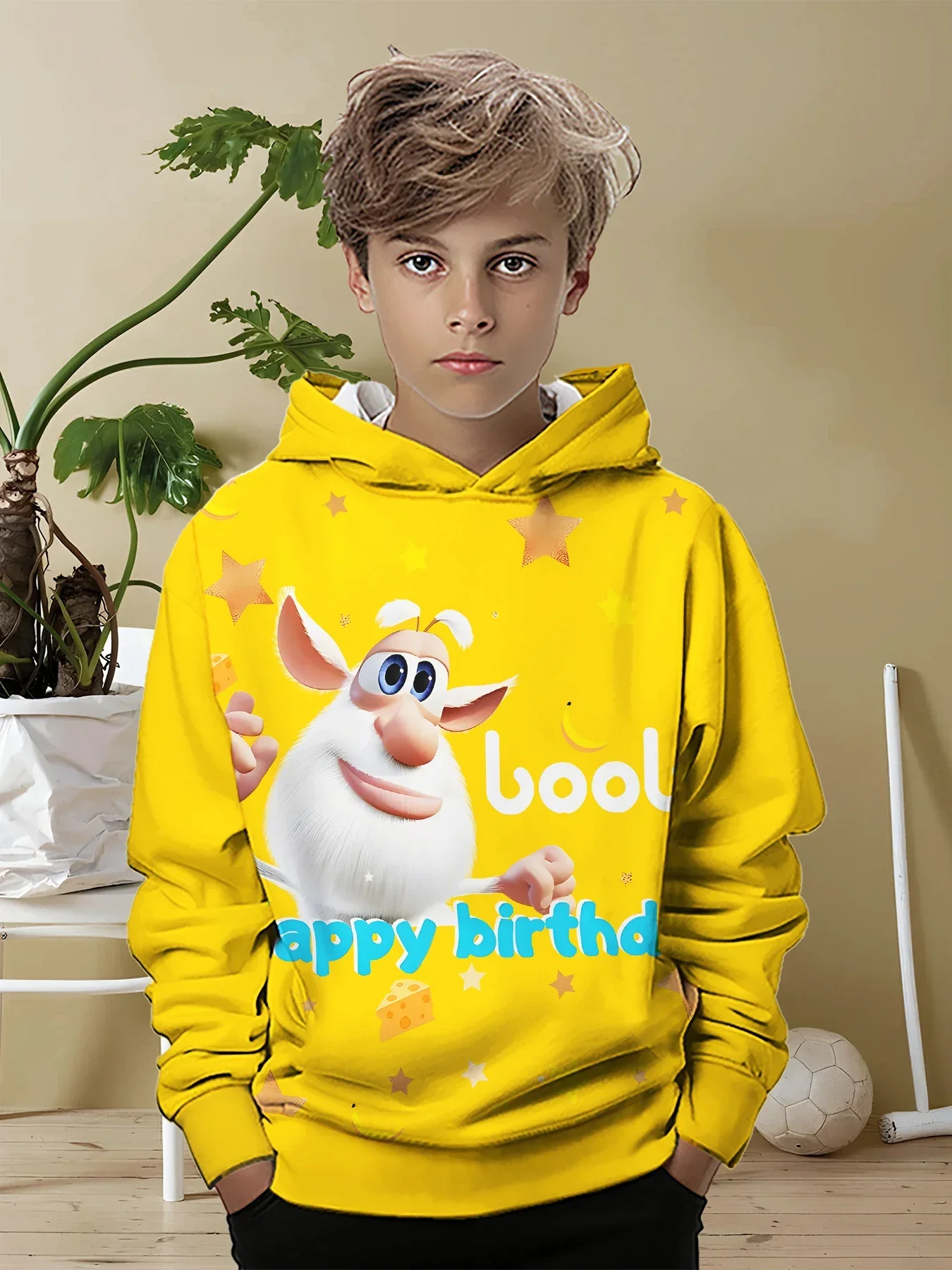 Забавный милый детский повседневный свитшот с 3D принтом B-Booba крутой пуловер топы