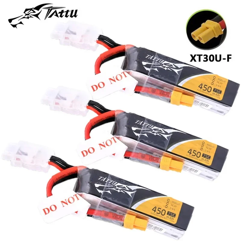 TATTU 450 мАч 75C 3S 11 1 В Lipo аккумулятор для радиоуправляемого вертолета Quadcopter FPV Racing Drone