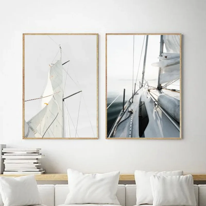 Парусник Лодка Веревка Пляжный Дом Парусная Морская Фотография Скандинавский