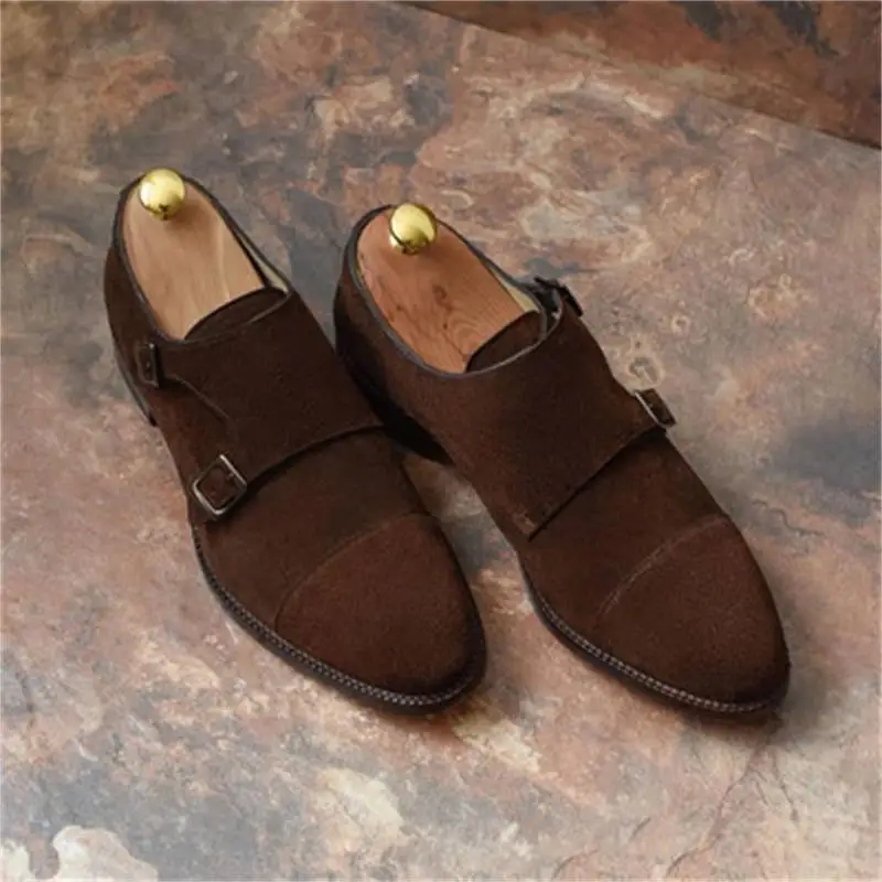 Туфли Monk Shoes мужские из искусственной замши однотонные модные деловые