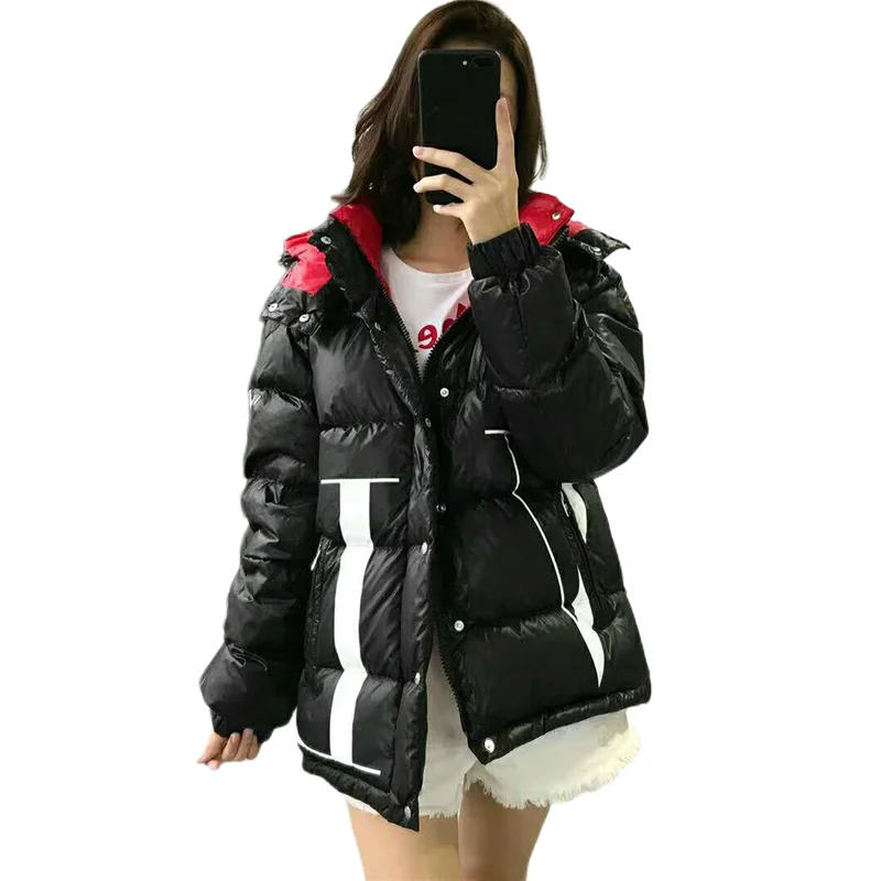 

Winter Woman Down Jacket Leisure Sweethearts Coat 95% White Goose Down Alphabet Printing Premium Edition Hooded NFC From 1-5
