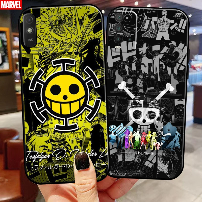 

One Piece Skull Logo For Xiaomi Redmi Note 10 10S 10T 10 9 9T 9S Pro 5G Redmi 10 9 9T 9A 9C Phone Case Back Coque