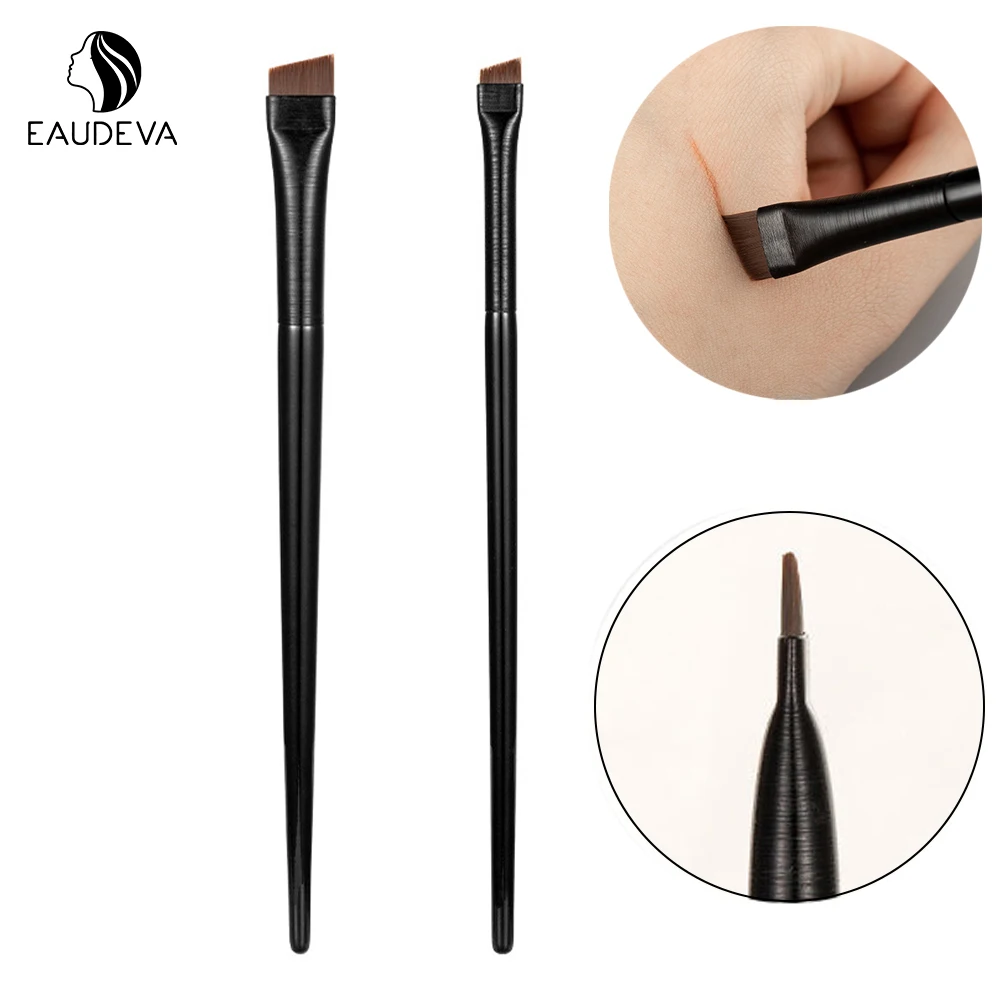 

EAUDEVA 1 шт. профессиональная Черная кисть для бровей наклонная плоская угловая кисть инструмент для макияжа деревянный шест подводка для гла...
