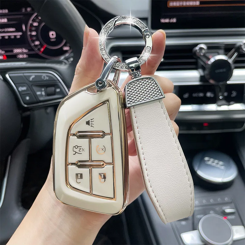 

TPU Car Key Case Cover For Cadillac ATS XTS XT5 XT4 CT6 XT6 4/5 Buttons Keyless Entry Smart Remote Key Decorate Protect Shell
