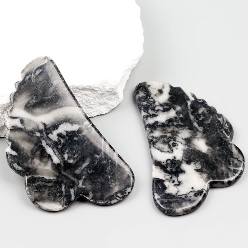 Инструмент Picasso Jasper Gua Sha в форме бабочки массажер для лица натуральный камень