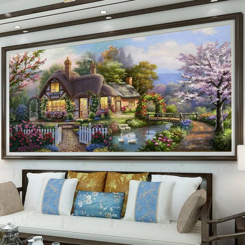 

Dream Cottage 5d Diamond Painting Large Office Living Room Home Decoration Full Diamond Embroidery Diamond Cross Stitch Kits