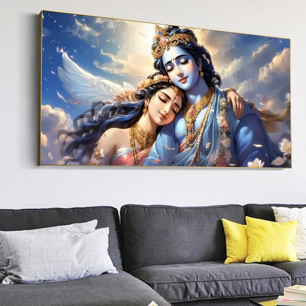 Художественный плакат Radha Krishna принты для гостиной домашний декор индийский