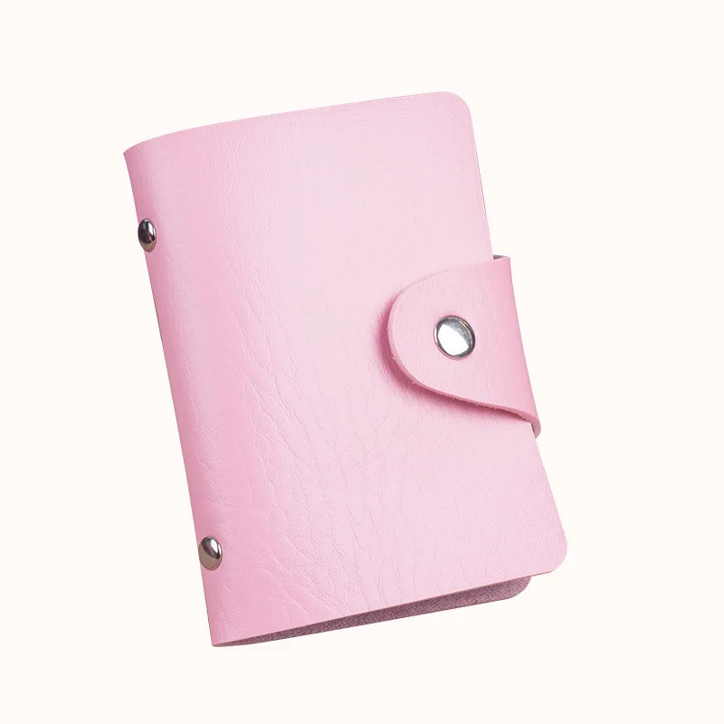 

24 Cards Slim PU Leather Card Holder Fashion Unisex Business Card Holder Bank Card Pocket PVC Large Capacity Card Storage Clip