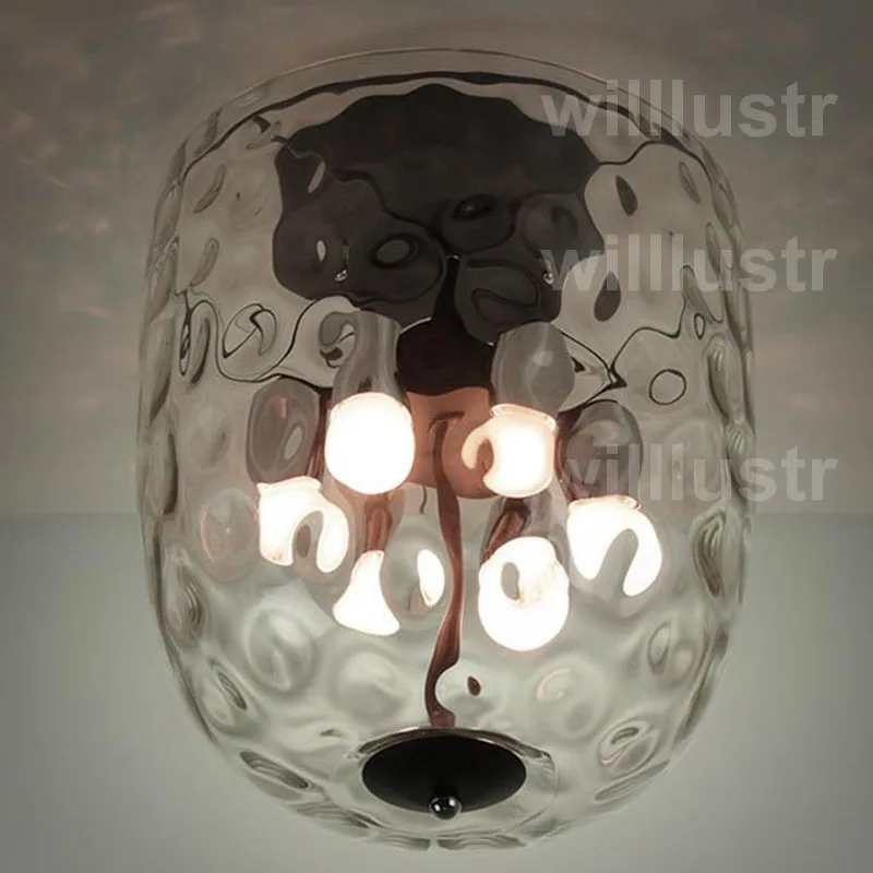 

willlustr ceiling lamp clear glass big transparent lamp shade glass light pineapple Polka dot water wave crystal nordic lighting