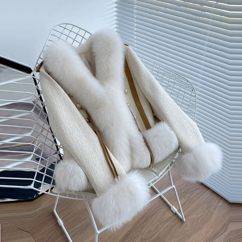 Fur Coat Women's 2022 Autumn Winter New Temperament Ladies Imitation Fox Fur Thickened Warm Plush Fashion Coats Female LT21